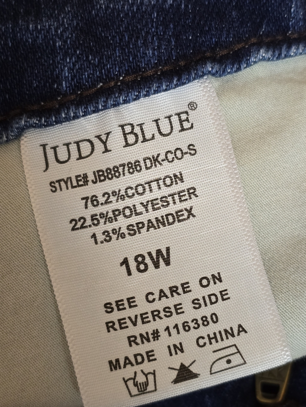 Judy Blue High Waist Tummy Control Back Pocket Embroidery Bootcut Denim Jean 18W - Picture 6 of 14